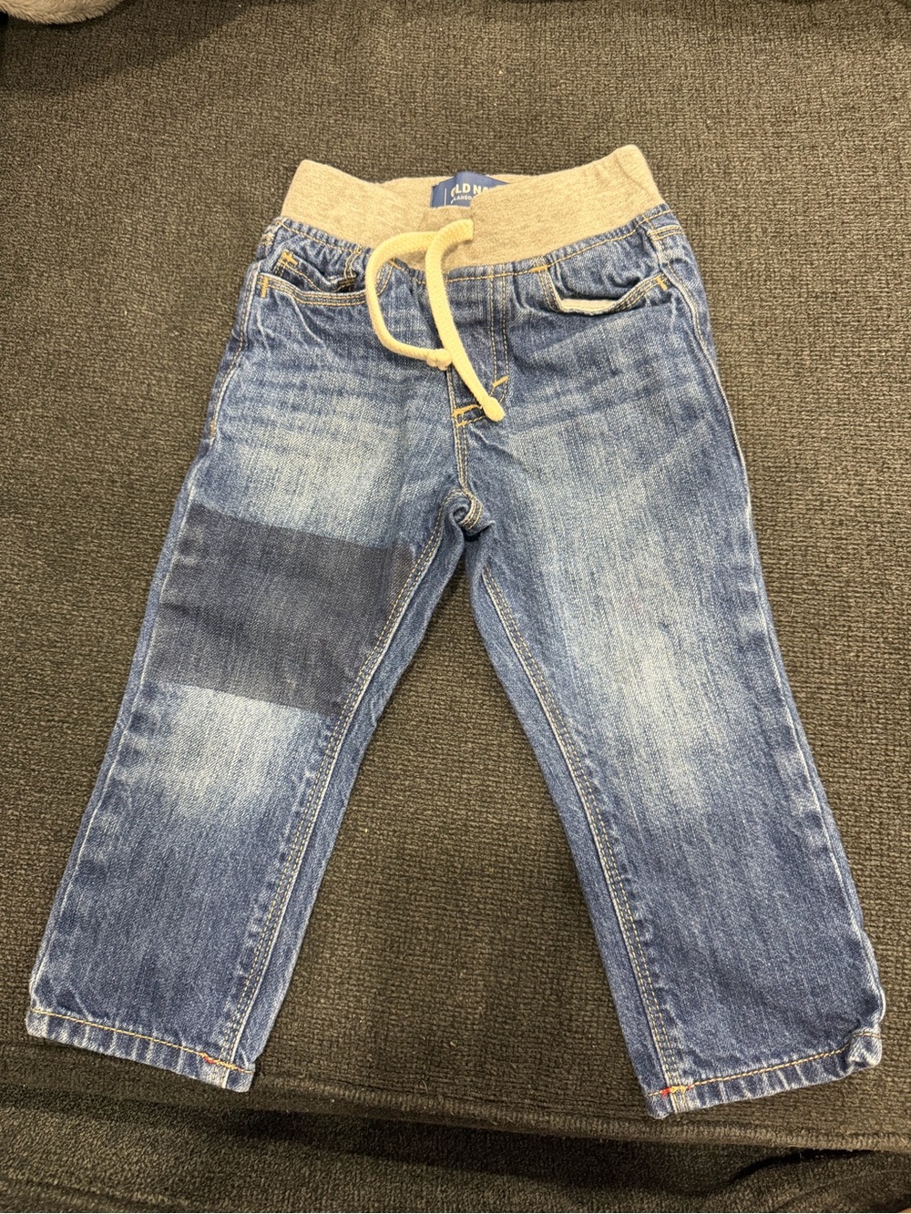 Old Navy Blue Denim Kids Jeans with Cream Elastic Waistband